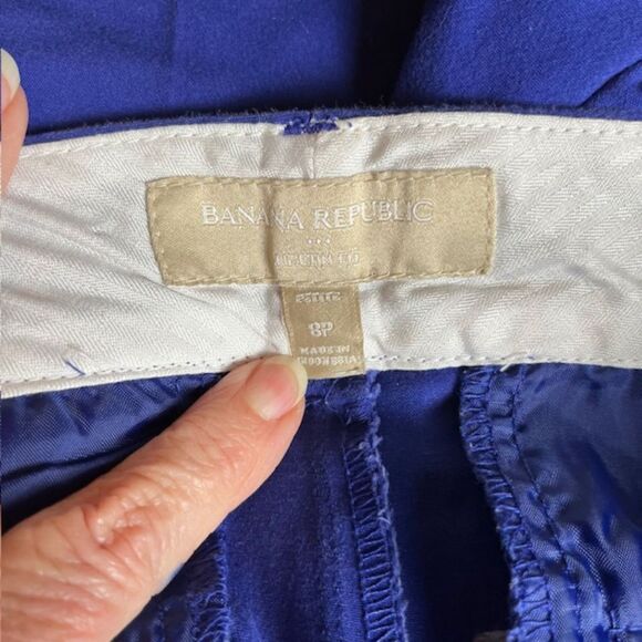 Banana Republic Stretch Cotton Chino Royal Blue Women's Size 8 Petite - Picture 7 of 10
